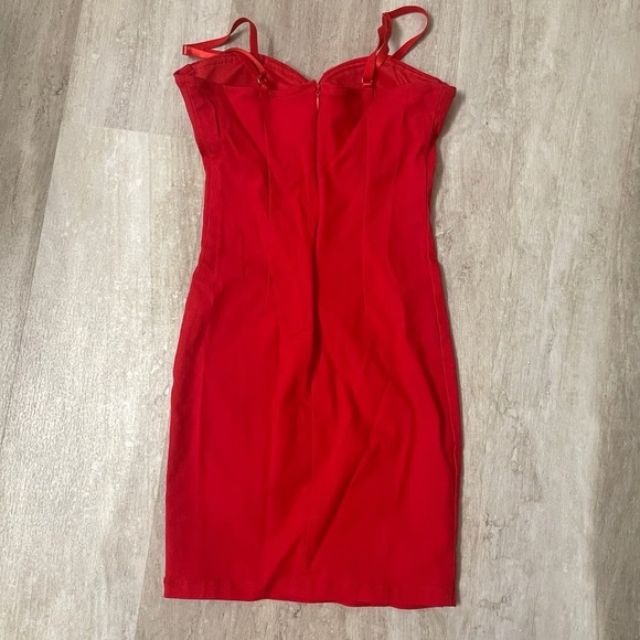 ♥️ 💋 Red valentine bodycon bra top bustier mini dress - Picture 3 of 11